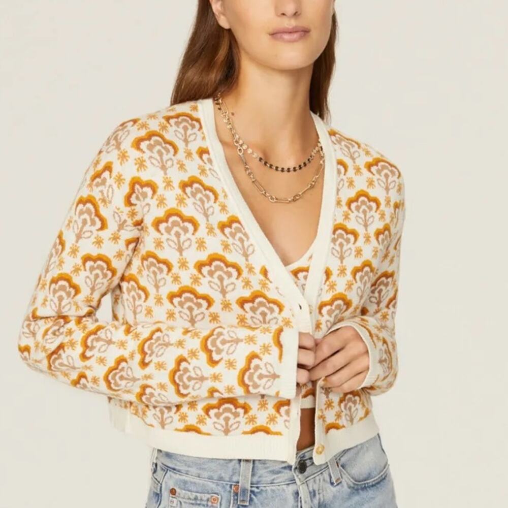 Show Me Your MuMu Honey Wallflower Carti Cardigan Sweater size XS Cream Yellow